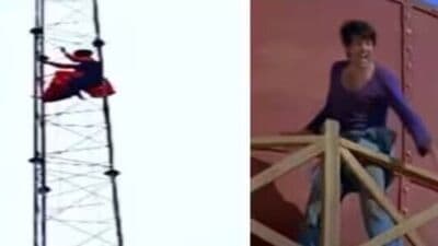 mother of 2 children climbed on water tank
